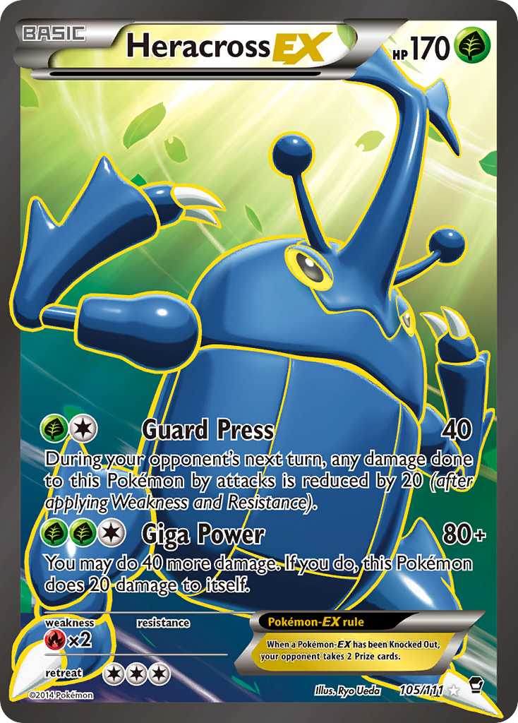 Heracross EX (105/111) [XY: Furious Fists] | Shuffle n Cut Hobbies & Games