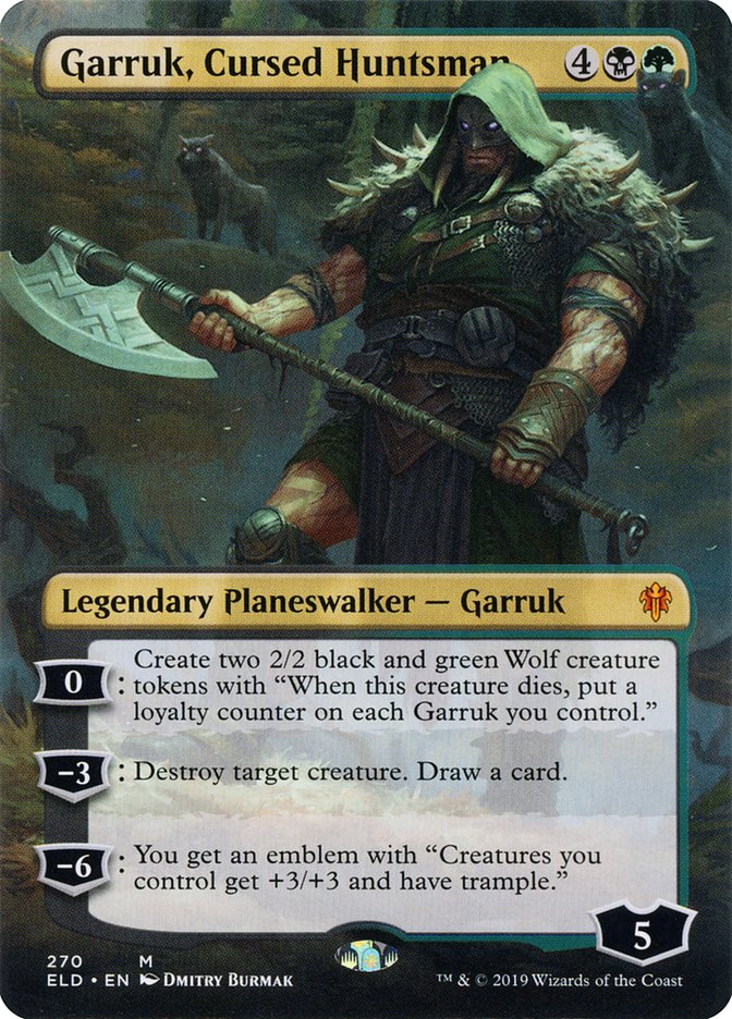 Garruk, Cursed Huntsman (Borderless) [Throne of Eldraine] | Shuffle n Cut Hobbies & Games