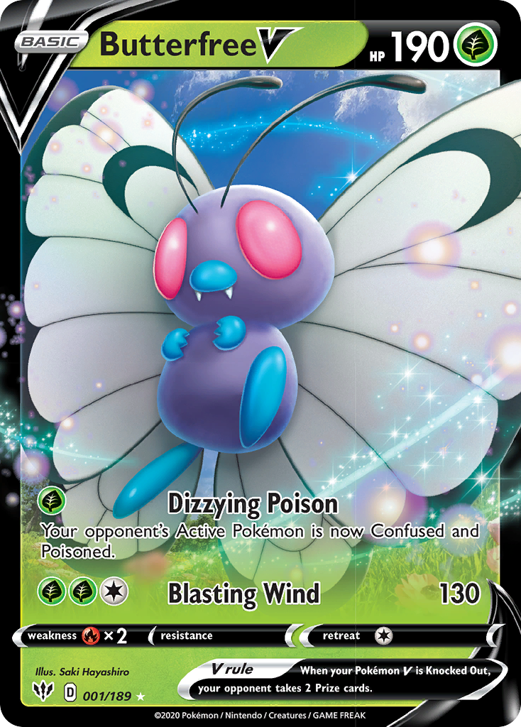 Butterfree V (001/189) [Sword & Shield: Darkness Ablaze] | Shuffle n Cut Hobbies & Games