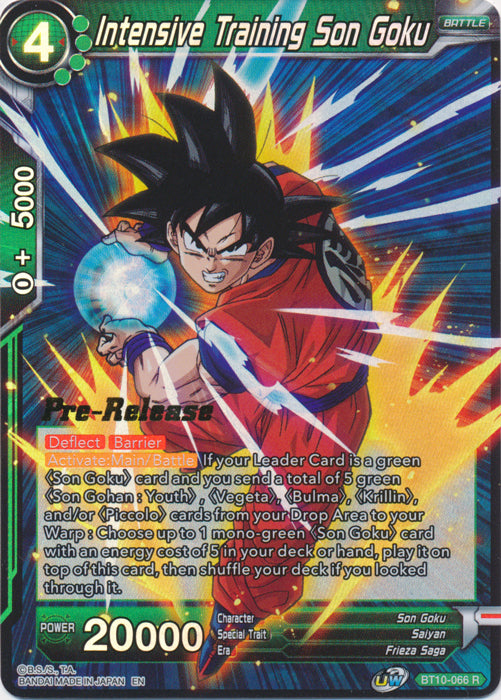 Intensive Training Son Goku (BT10-066) [Rise of the Unison Warrior Prerelease Promos] | Shuffle n Cut Hobbies & Games