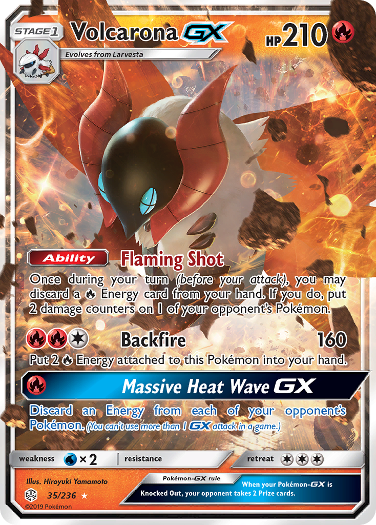 Volcarona GX (35/236) [Sun & Moon: Cosmic Eclipse] | Shuffle n Cut Hobbies & Games