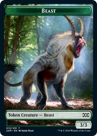 Beast // Treasure Double-Sided Token [Double Masters Tokens] | Shuffle n Cut Hobbies & Games