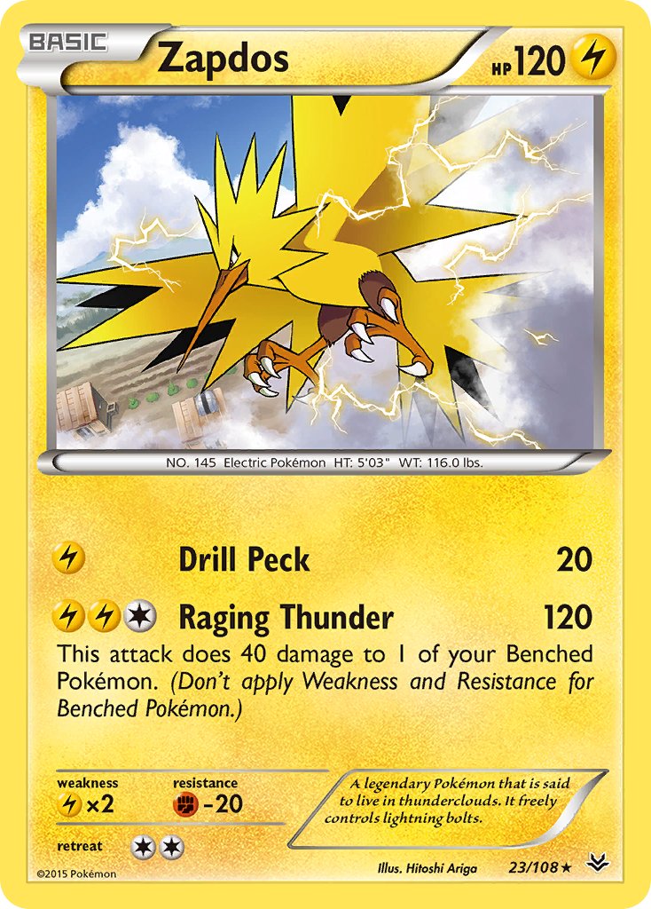 Zapdos(23/108) (Theme Deck Exclusive) [XY: Roaring Skies] | Shuffle n Cut Hobbies & Games