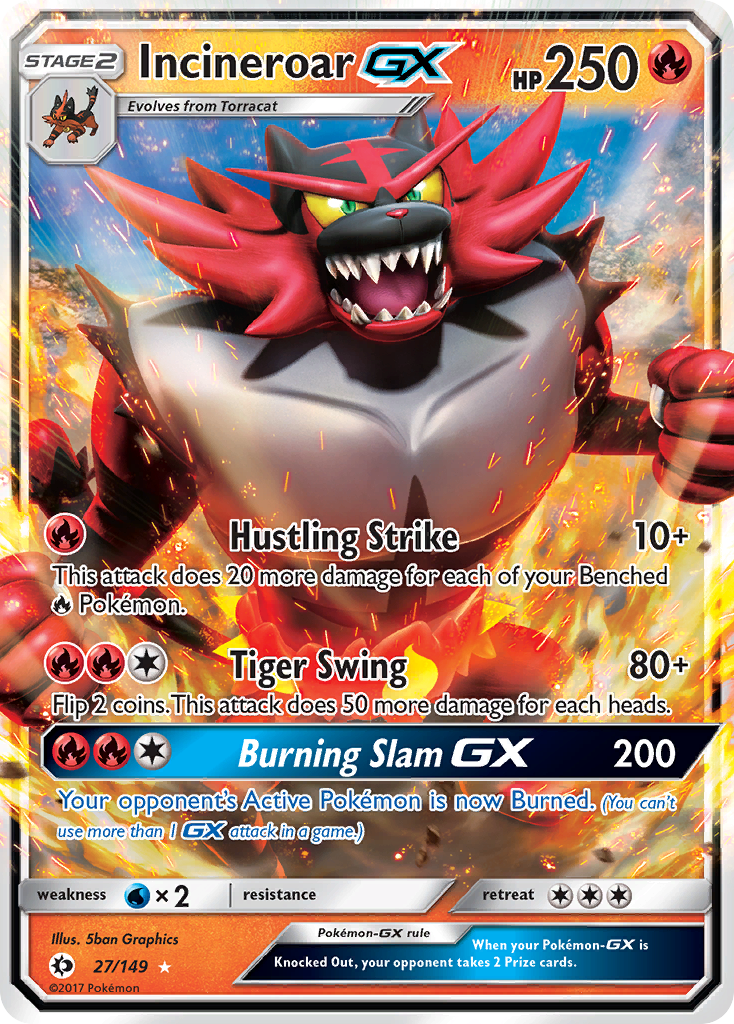 Incineroar GX (27/149) (Jumbo Card) [Sun & Moon: Base Set] | Shuffle n Cut Hobbies & Games