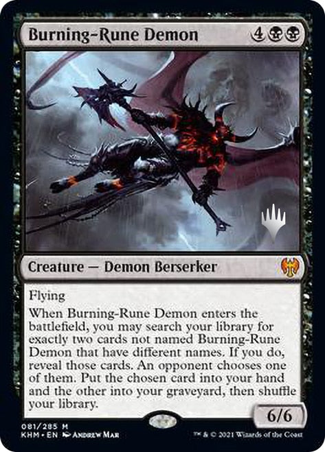 Burning-Rune Demon (Promo Pack) [Kaldheim Promos] | Shuffle n Cut Hobbies & Games