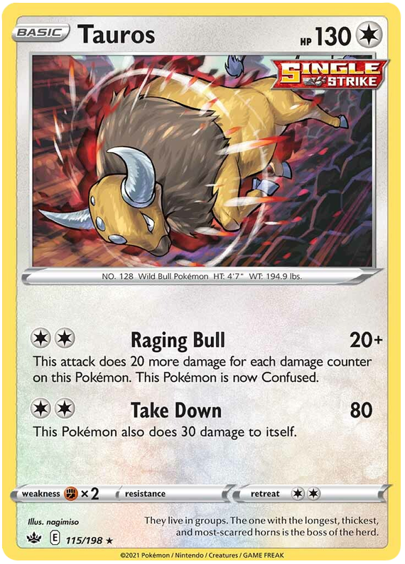 Tauros (115/198) [Sword & Shield: Chilling Reign] | Shuffle n Cut Hobbies & Games