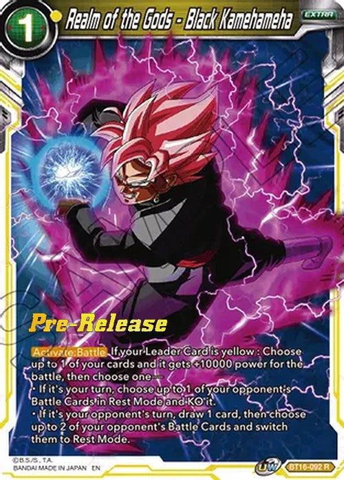 Realm of the Gods - Black Kamehameha (BT16-092) [Realm of the Gods Prerelease Promos] | Shuffle n Cut Hobbies & Games