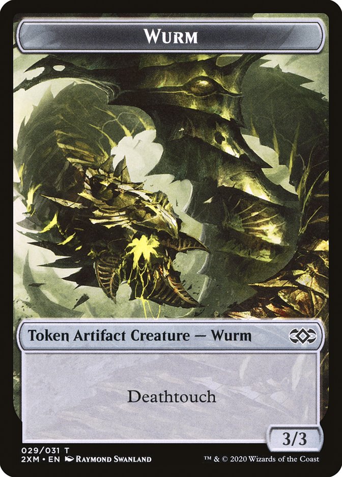 Treasure // Wurm (029) Double-Sided Token [Double Masters Tokens] | Shuffle n Cut Hobbies & Games