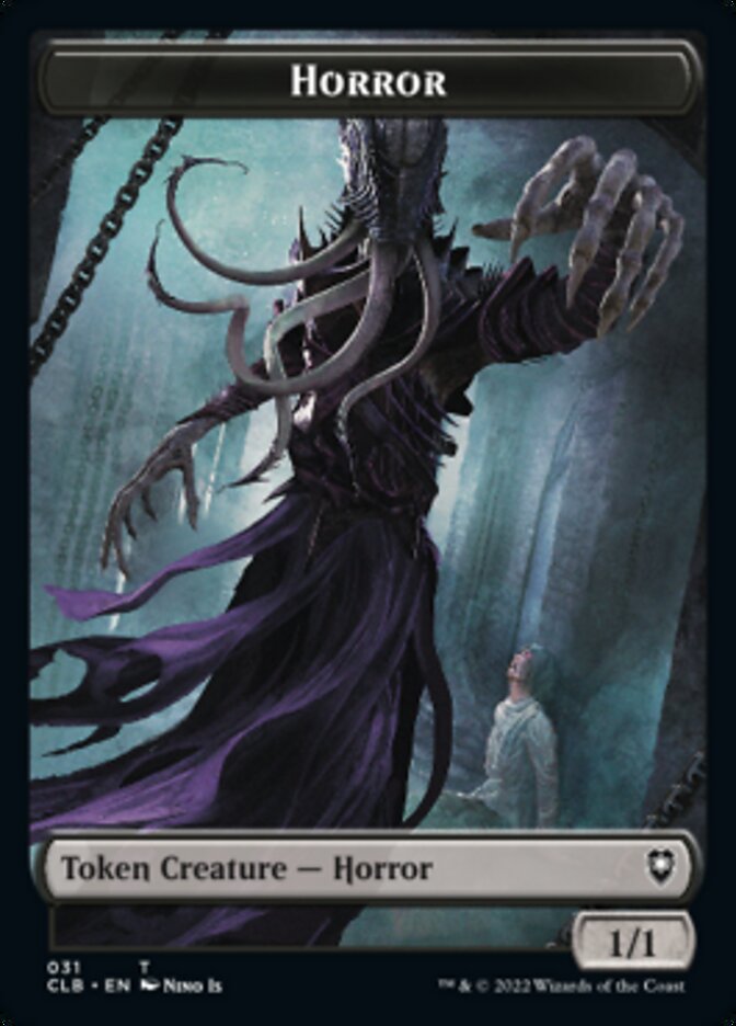 Horror // Centaur Double-Sided Token [Commander Legends: Battle for Baldur's Gate Tokens] | Shuffle n Cut Hobbies & Games