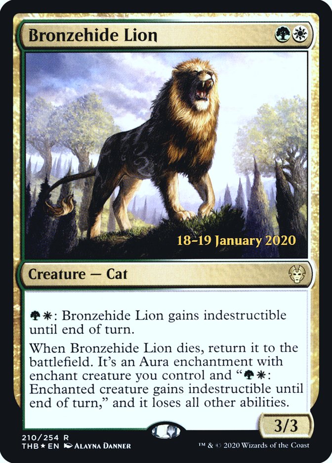 Bronzehide Lion [Theros Beyond Death Prerelease Promos] | Shuffle n Cut Hobbies & Games