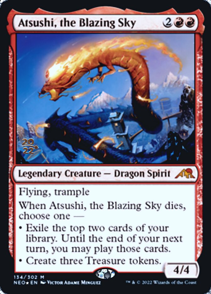 Atsushi, the Blazing Sky [Kamigawa: Neon Dynasty Prerelease Promos] | Shuffle n Cut Hobbies & Games