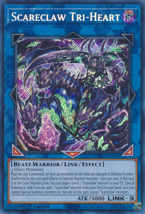 Scareclaw Tri-Heart [DIFO-EN049] Secret Rare | Shuffle n Cut Hobbies & Games