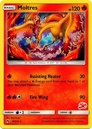 Moltres (38/214) (Charizard Stamp #46) [Battle Academy 2020] | Shuffle n Cut Hobbies & Games