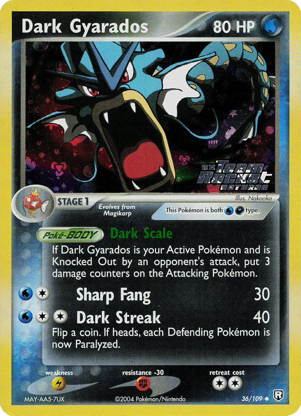 Dark Gyarados (36/109) (Stamped) [EX: Team Rocket Returns] | Shuffle n Cut Hobbies & Games