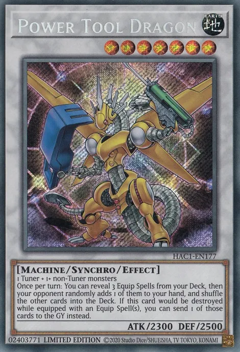 Power Tool Dragon [HAC1-EN177] Secret Rare | Shuffle n Cut Hobbies & Games