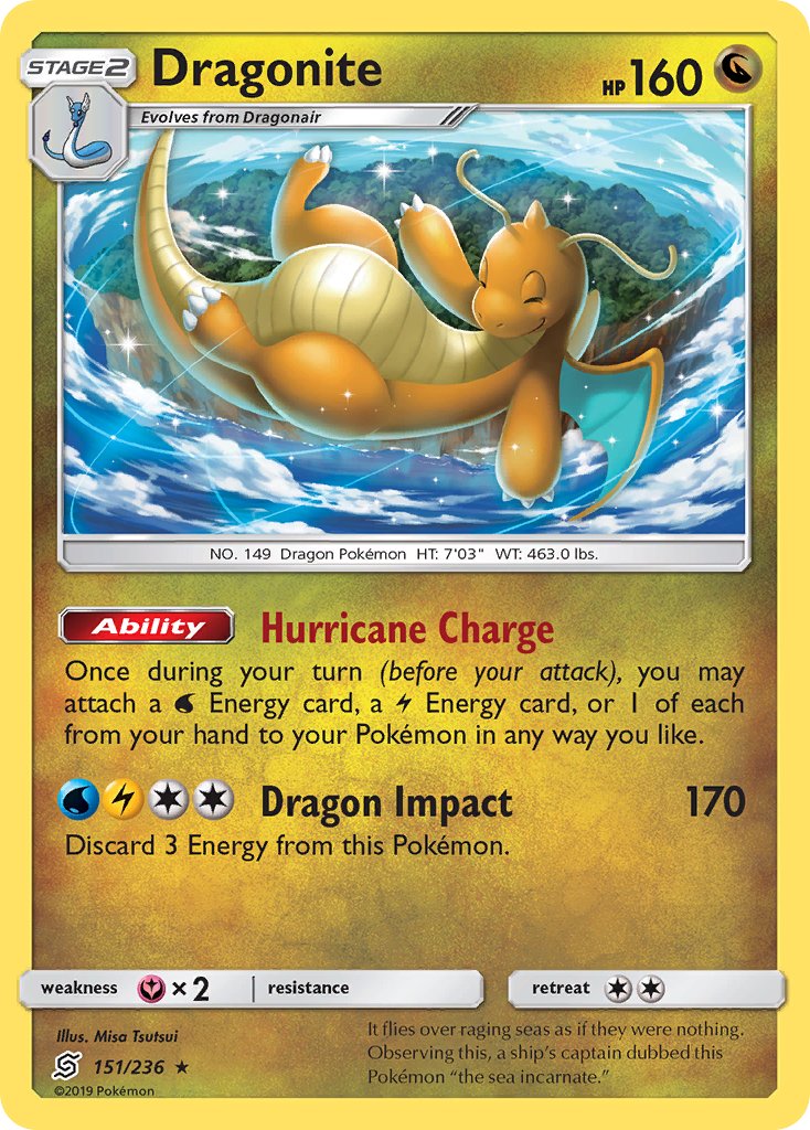 Dragonite (151/236) (Cracked Ice Holo) (Theme Deck Exclusives) [Sun & Moon: Unified Minds] | Shuffle n Cut Hobbies & Games