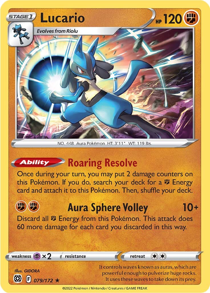 Lucario (079/172) (Theme Deck Exclusive) [Sword & Shield: Brilliant Stars] | Shuffle n Cut Hobbies & Games