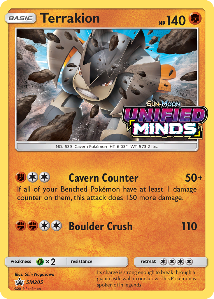 Terrakion (SM205) [Sun & Moon: Black Star Promos] | Shuffle n Cut Hobbies & Games