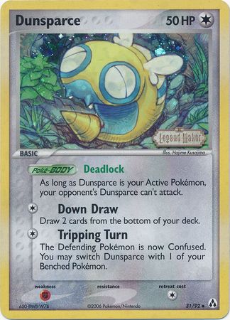 Dunsparce (31/92) (Stamped) [EX: Legend Maker] | Shuffle n Cut Hobbies & Games