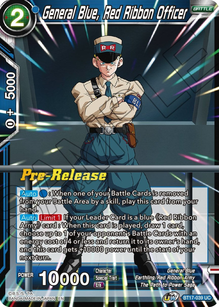 General Blue, Red Ribbon Officer (BT17-039) [Ultimate Squad Prerelease Promos] | Shuffle n Cut Hobbies & Games
