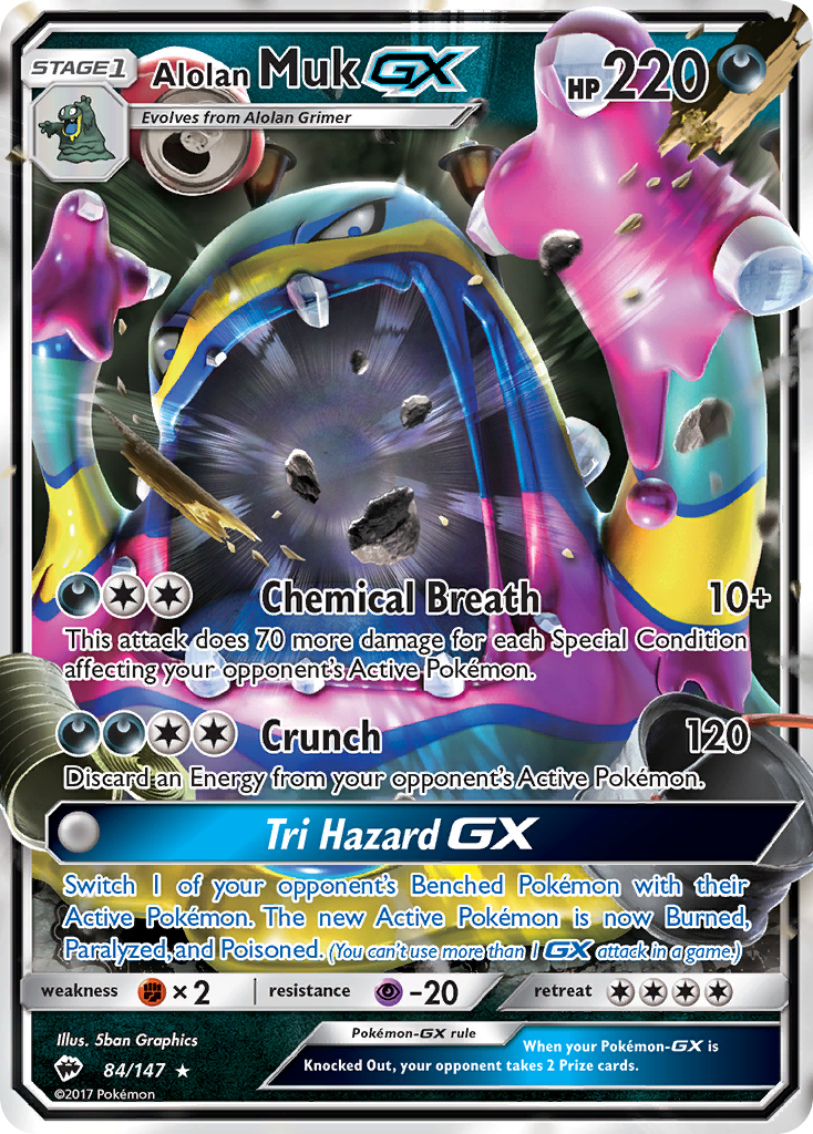 Alolan Muk GX (84/147) [Sun & Moon: Burning Shadows] | Shuffle n Cut Hobbies & Games