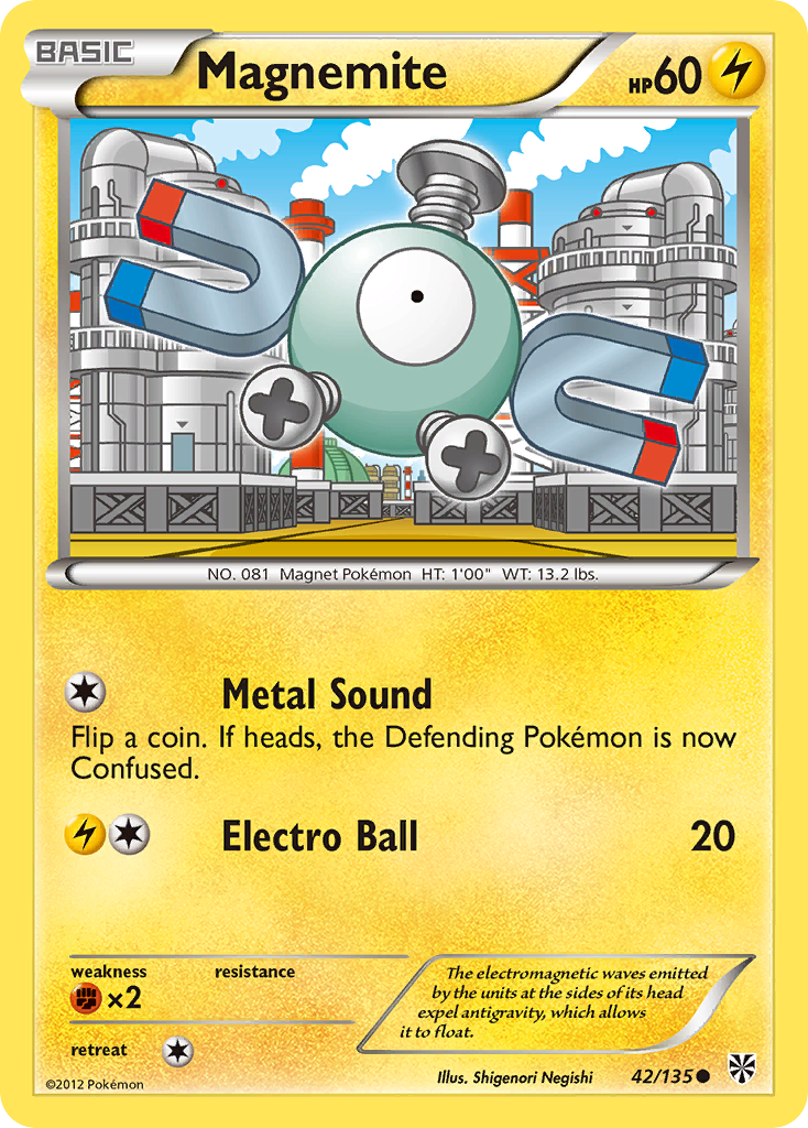 Magnemite (42/135) [Black & White: Plasma Storm] | Shuffle n Cut Hobbies & Games