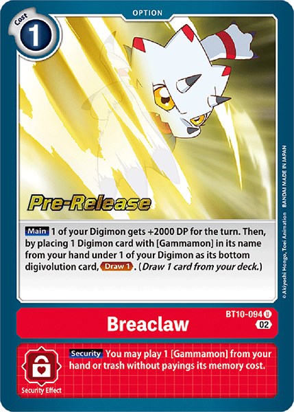 Breaclaw [BT10-094] [Xros Encounter Pre-Release Cards] | Shuffle n Cut Hobbies & Games