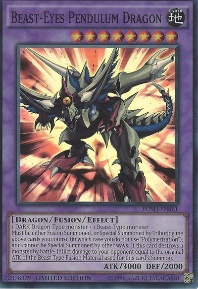 Beast-Eyes Pendulum Dragon [BOSH-ENSE1] Super Rare | Shuffle n Cut Hobbies & Games