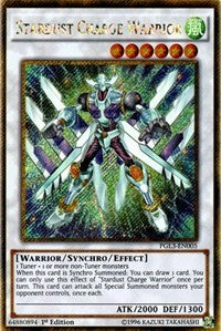 Stardust Charge Warrior [PGL3-EN005] Gold Secret Rare | Shuffle n Cut Hobbies & Games