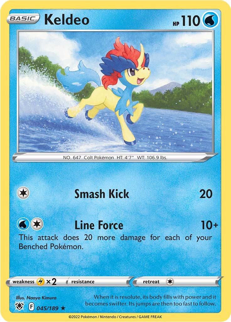 Keldeo (045/189) (Theme Deck Exclusive) [Sword & Shield: Astral Radiance] | Shuffle n Cut Hobbies & Games