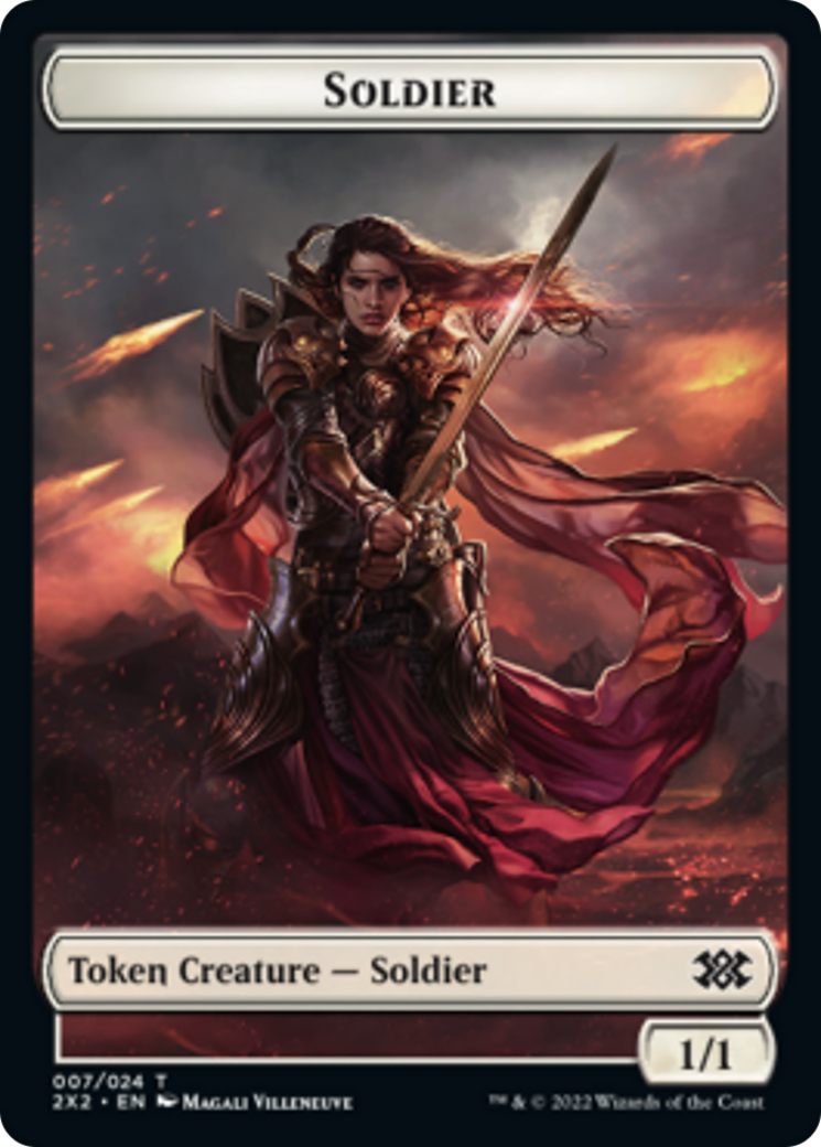 Worm // Soldier Double-Sided Token [Double Masters 2022 Tokens] | Shuffle n Cut Hobbies & Games