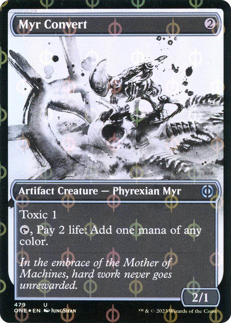 Myr Convert (Showcase Ichor Step-and-Compleat Foil) [Phyrexia: All Will Be One] | Shuffle n Cut Hobbies & Games