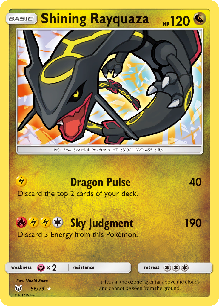 Shining Rayquaza (56/73) [Sun & Moon: Shining Legends] | Shuffle n Cut Hobbies & Games