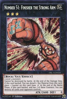 Number 51: Finisher the Strong Arm [DRL3-EN024] Secret Rare | Shuffle n Cut Hobbies & Games