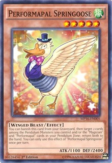 Performapal Springoose [MP16-EN005] Common | Shuffle n Cut Hobbies & Games