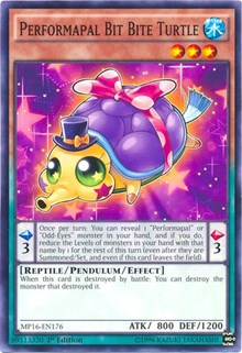 Performapal Bit Bite Turtle [MP16-EN176] Common | Shuffle n Cut Hobbies & Games