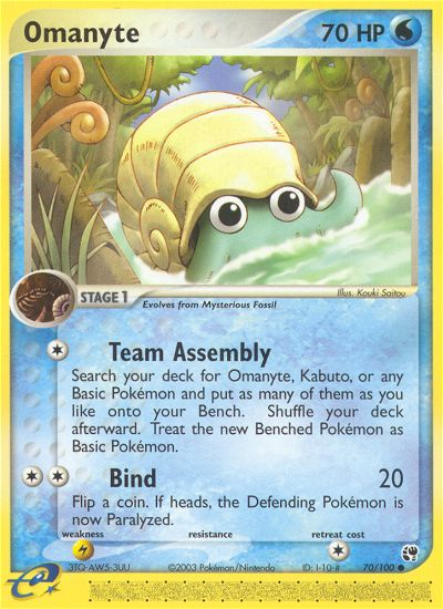 Omanyte (70/100) [EX: Sandstorm] | Shuffle n Cut Hobbies & Games