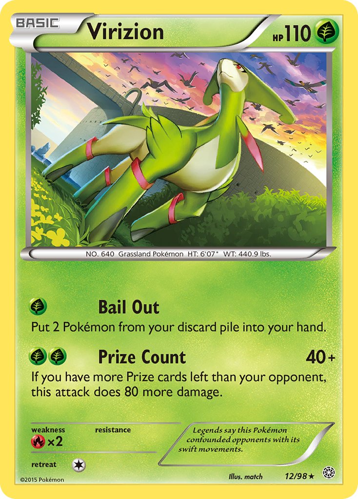 Virizion (12/98) (Theme Deck Exclusive) [XY: Ancient Origins] | Shuffle n Cut Hobbies & Games