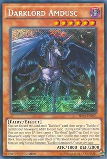 Darklord Amdusc [DESO-EN033] Secret Rare | Shuffle n Cut Hobbies & Games