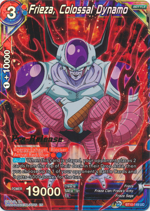 Frieza, Colossal Dynamo (BT10-149) [Rise of the Unison Warrior Prerelease Promos] | Shuffle n Cut Hobbies & Games