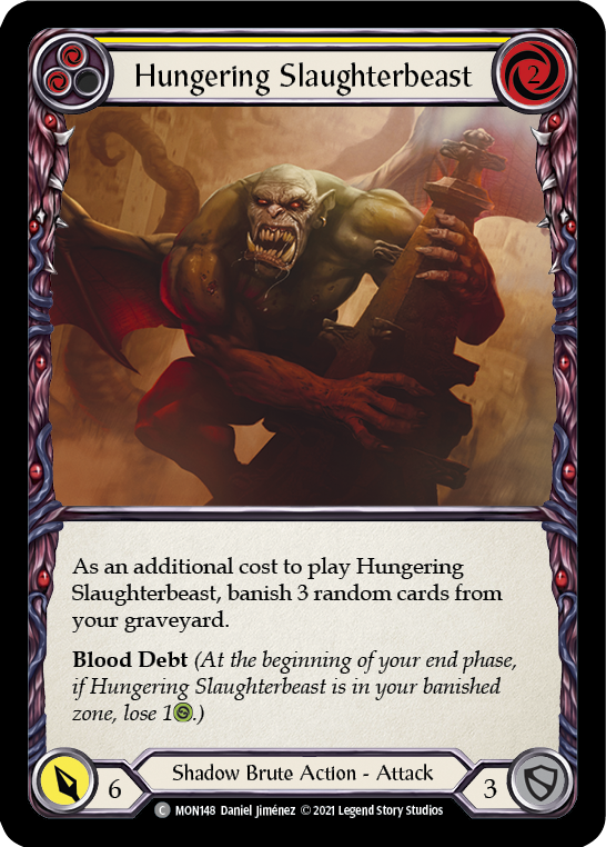 Hungering Slaughterbeast (Yellow) [MON148] 1st Edition Normal | Shuffle n Cut Hobbies & Games