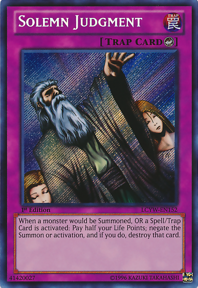 Solemn Judgment [LCYW-EN152] Secret Rare | Shuffle n Cut Hobbies & Games