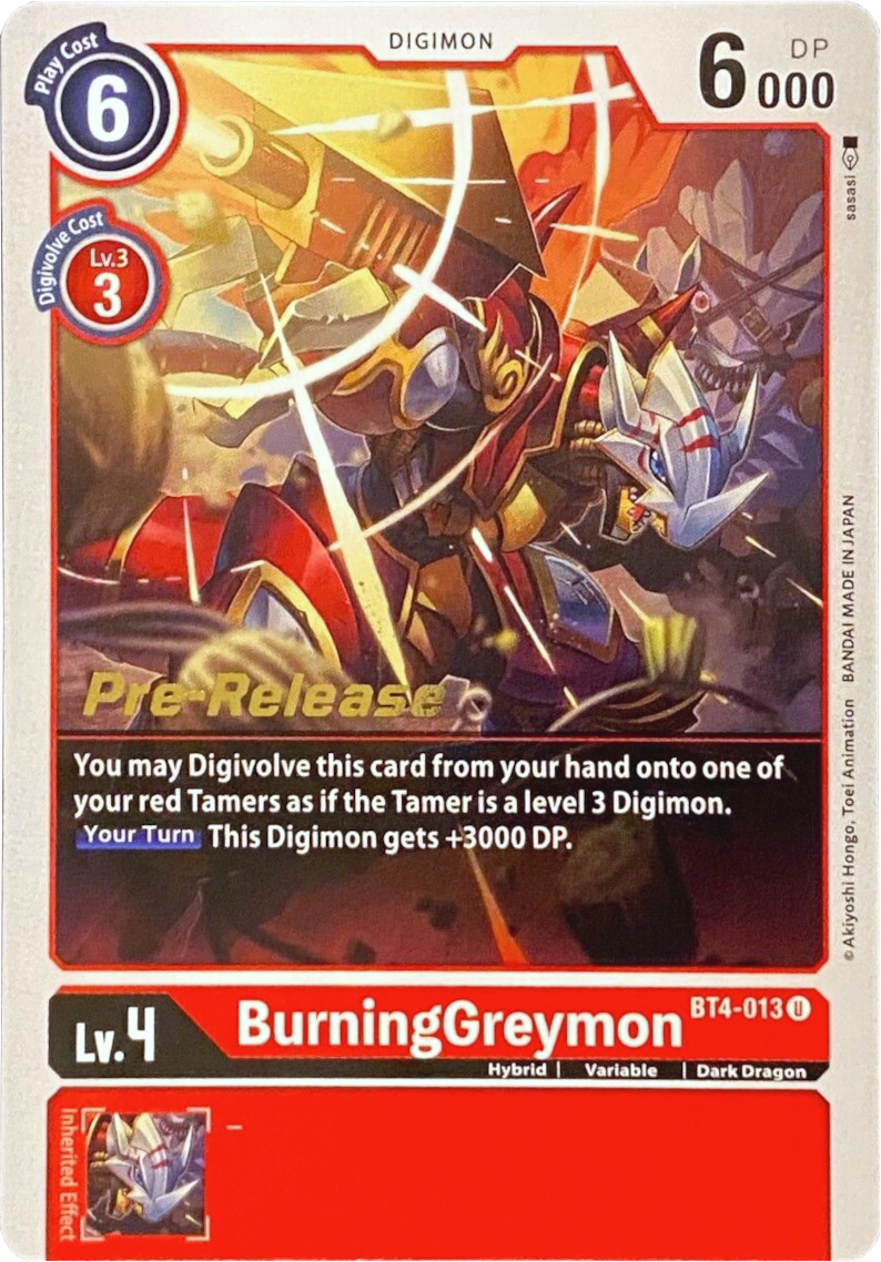 BurningGreymon [BT4-013] [Great Legend Pre-Release Promos] | Shuffle n Cut Hobbies & Games