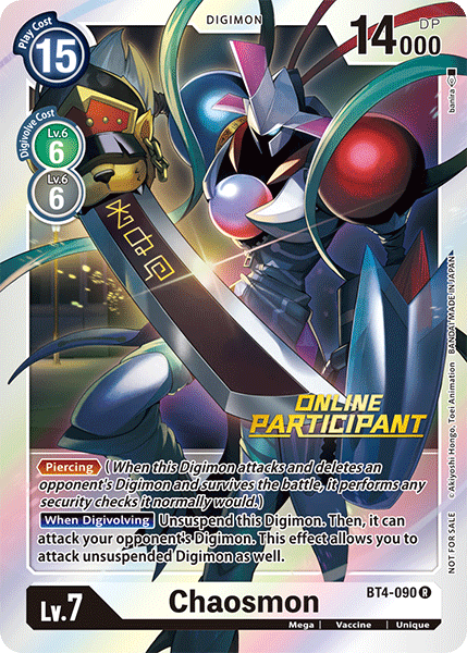 Chaosmon [BT4-090] (Online Participant) [Great Legend Promos] | Shuffle n Cut Hobbies & Games