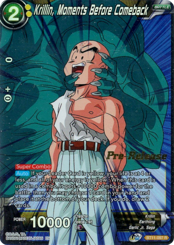 Krillin, Moments Before Comeback (BT11-097) [Vermilion Bloodline Prerelease Promos] | Shuffle n Cut Hobbies & Games