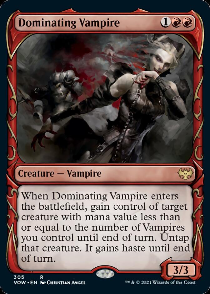 Dominating Vampire (Showcase Fang Frame) [Innistrad: Crimson Vow] | Shuffle n Cut Hobbies & Games