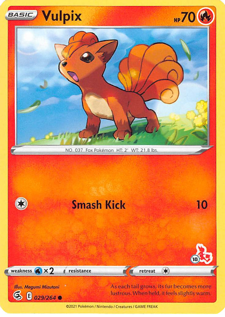 Vulpix (029/264) (Cinderace Stamp #18) [Battle Academy 2022] | Shuffle n Cut Hobbies & Games