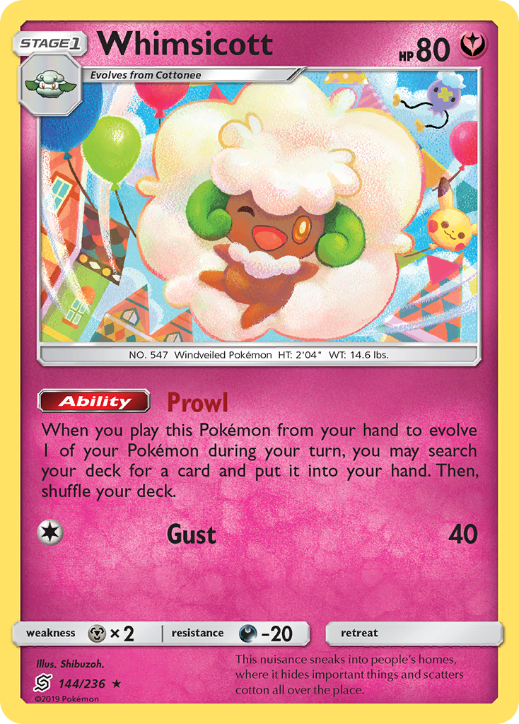 Whimsicott (144/236) [Sun & Moon: Unified Minds] | Shuffle n Cut Hobbies & Games