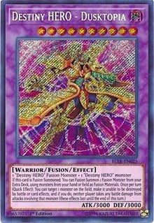 Destiny HERO - Dusktopia [BLLR-EN025] Secret Rare | Shuffle n Cut Hobbies & Games