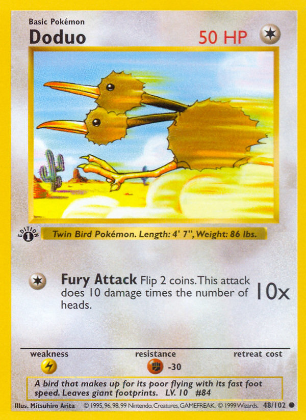 Doduo (48/102) (Shadowless) [Base Set 1st Edition] | Shuffle n Cut Hobbies & Games